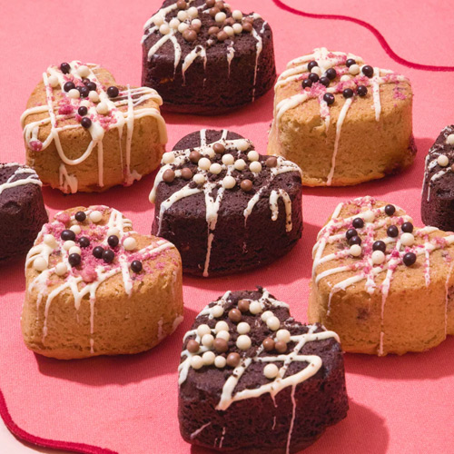Valentine's Day heart-shaped brownies