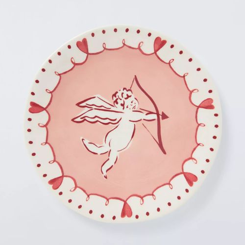 Side plate with pale pink cherub design