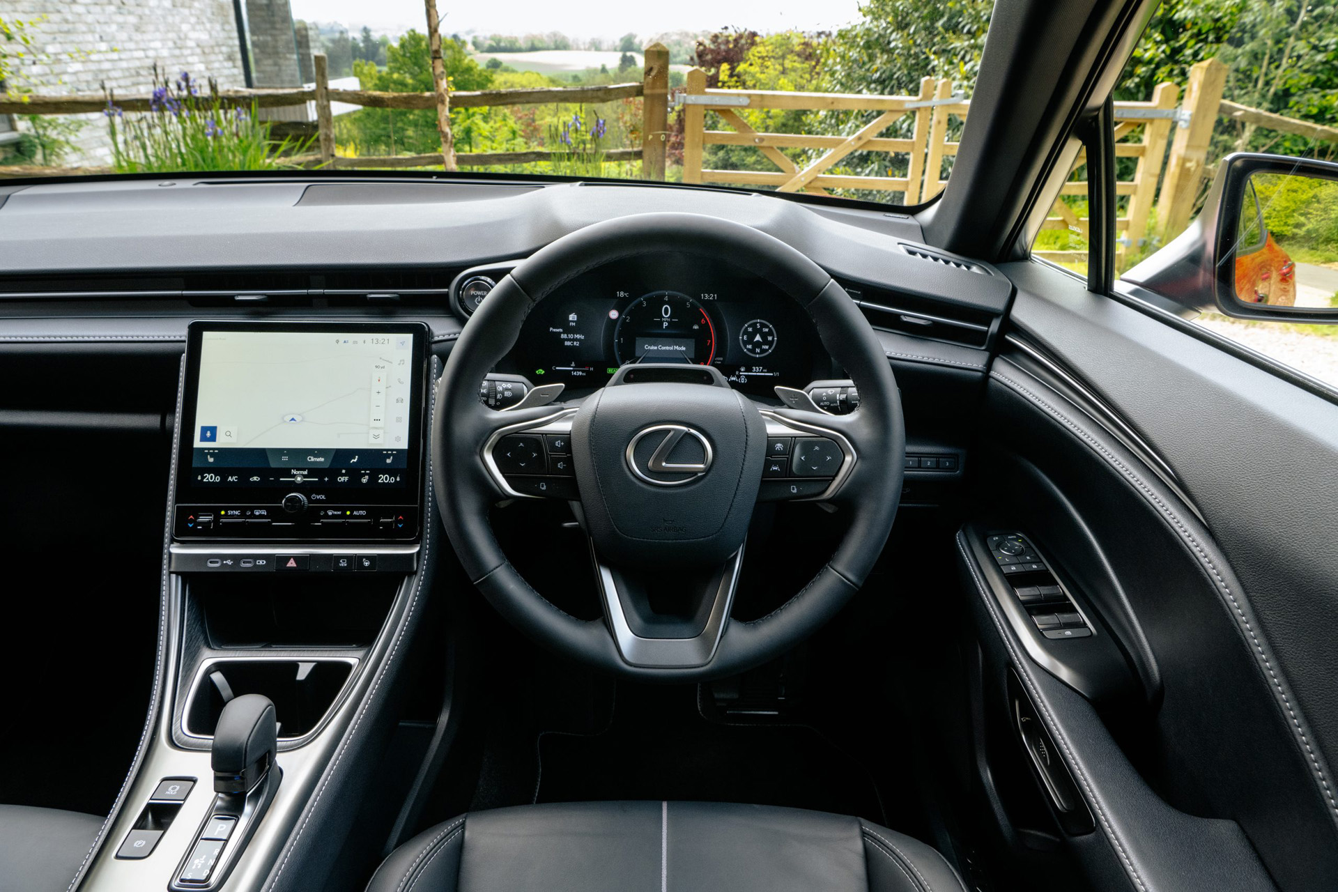 The steering wheel and console