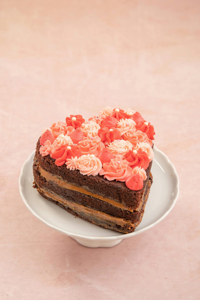 Heart-shaped cake