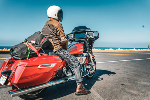 Jeremy on the Harley-Davidson Street Glide