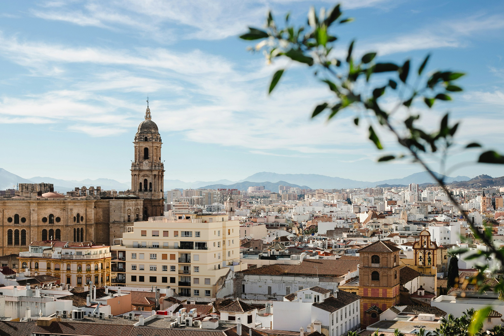 The Malaga skyline in Spain