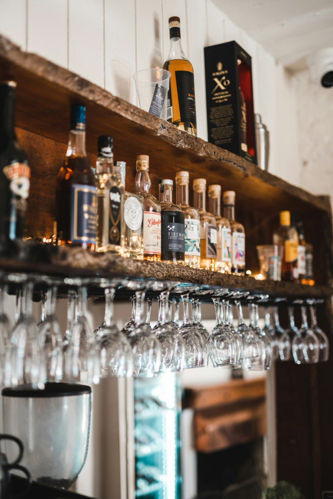 The bar at a pub