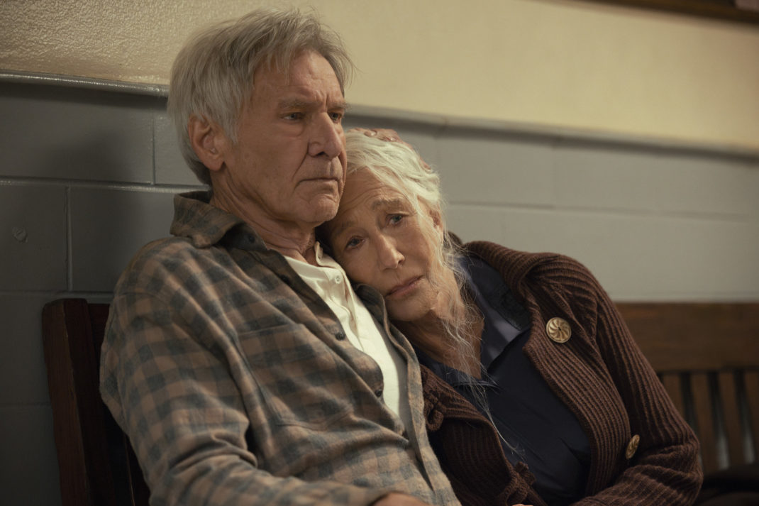 Harrison Ford as Jacob Dutton and Helen Mirren as Cara Dutton in season 2, episode 7 of 1923 streaming on Paramount+