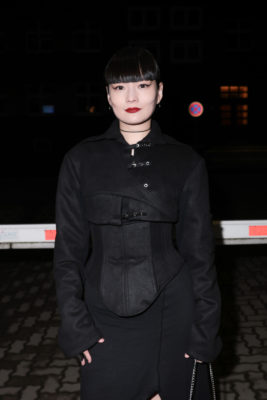 Woman with hime bob
