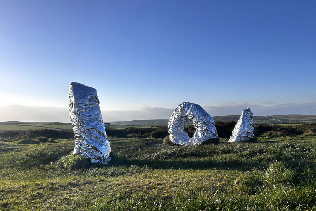 Sculptures in a field