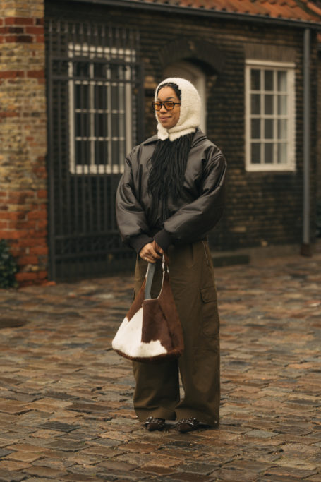 Woman wearing bonnet