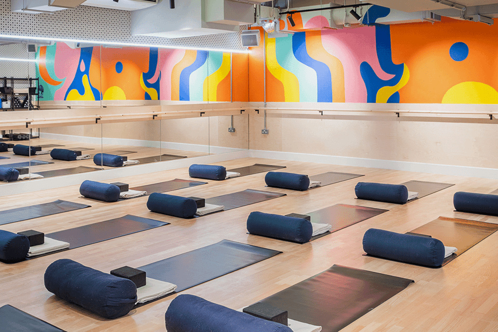 Colourful fitness studio