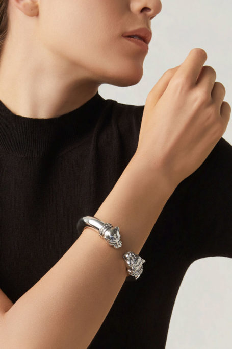 Giovanni Raspini Leopard Heads Bracelet in Sterling Silver