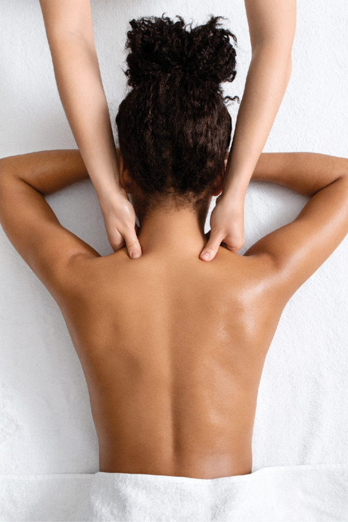 Woman getting massage for lymphatic system
