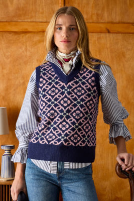 Woman in country chic outfit