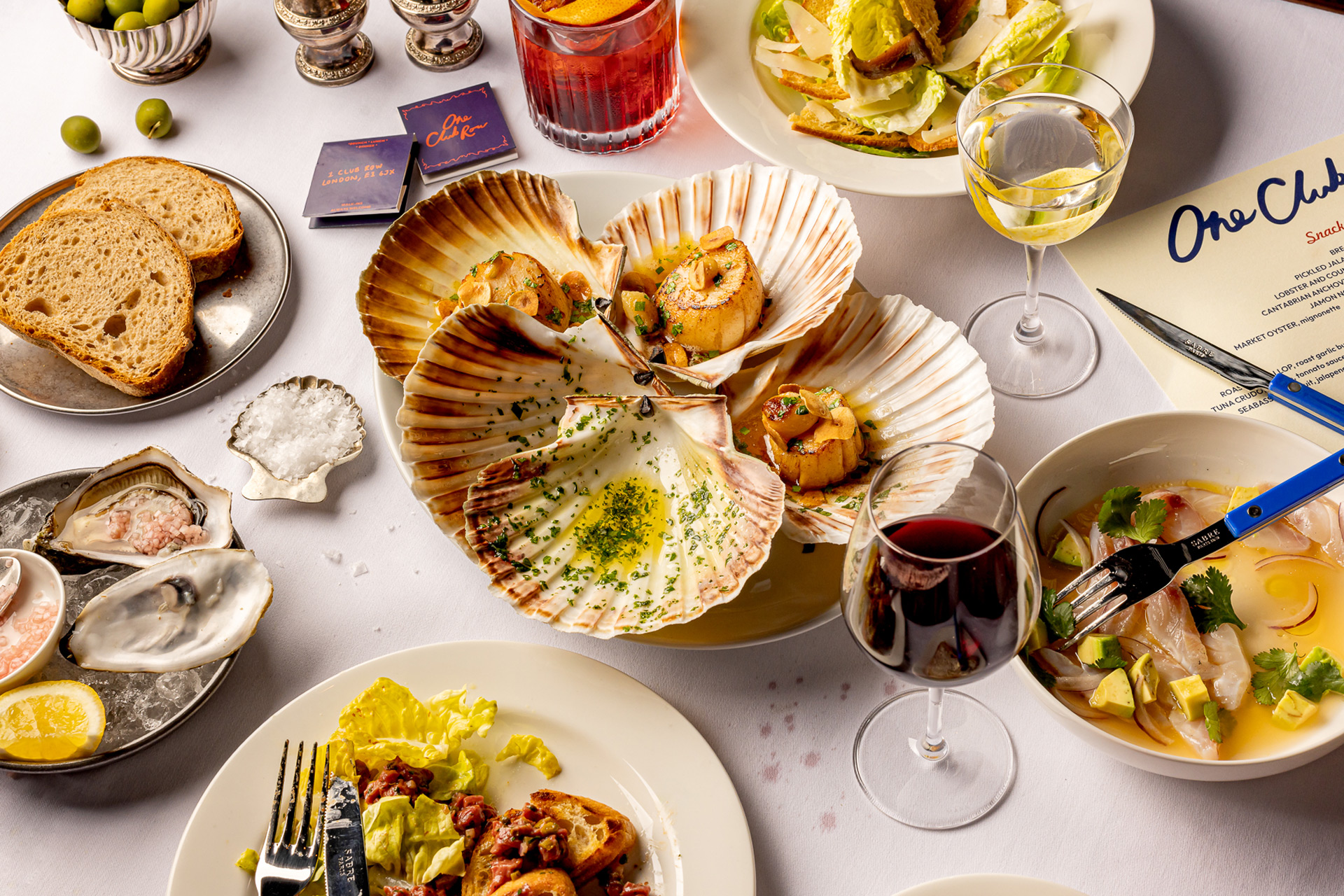 Food at Knave of Clubs restaurant