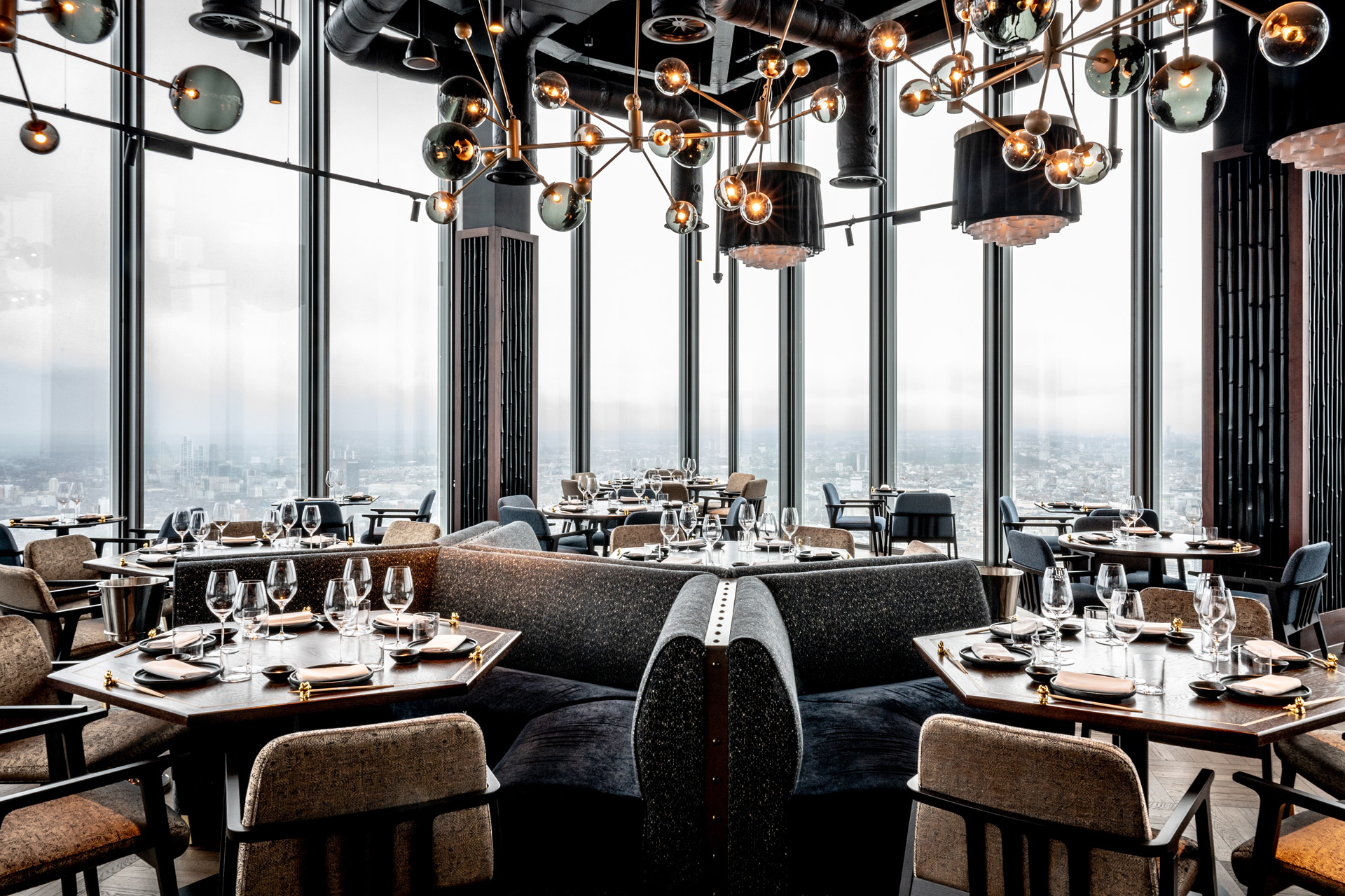 Interiors at Lucky Cat at 22 Bishopsgate