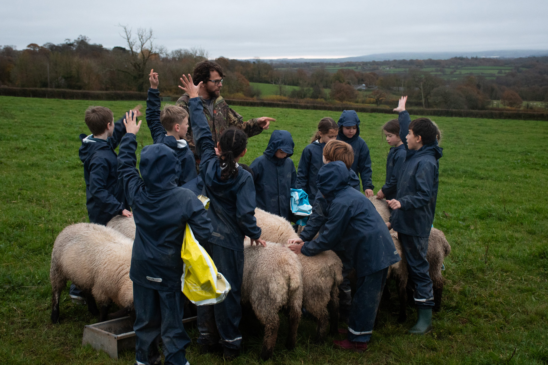 A group of children on a farm