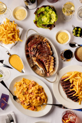 Sharing plates at a restaurant