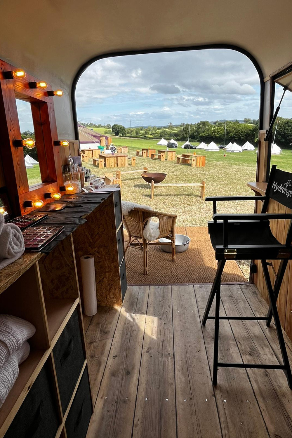 Beauty tent at Glastonbury festival