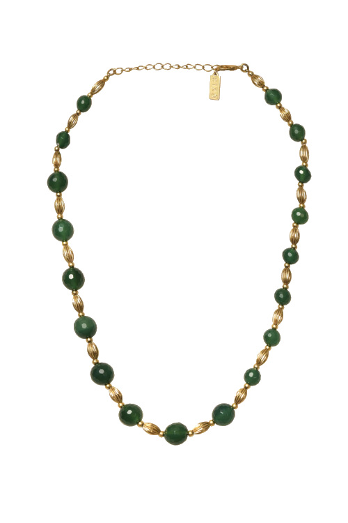 Green bead necklace