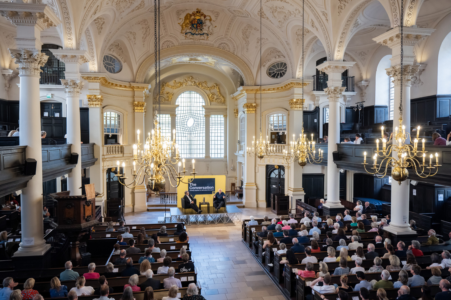 An audience in a church