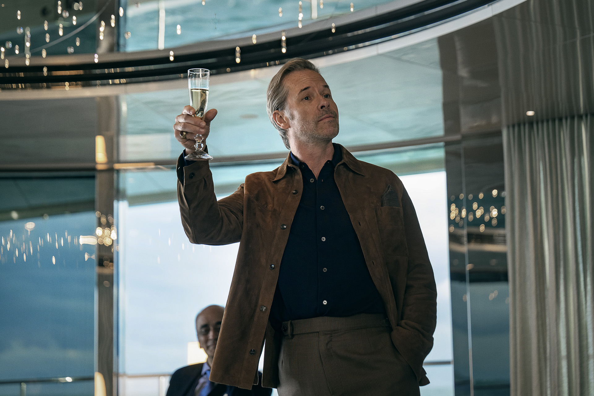 Guy Pearce as Bullmer in The Woman in Cabin 10