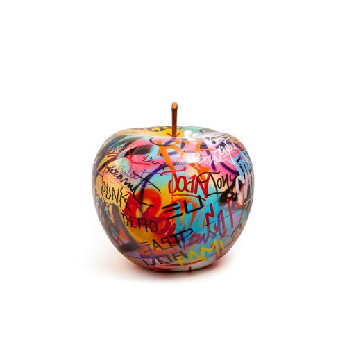 Apple ornament with graffiti print