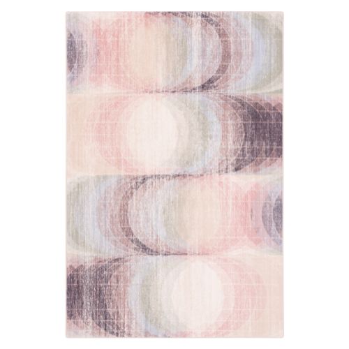 Pastel rug with black, pink and grey smudge design