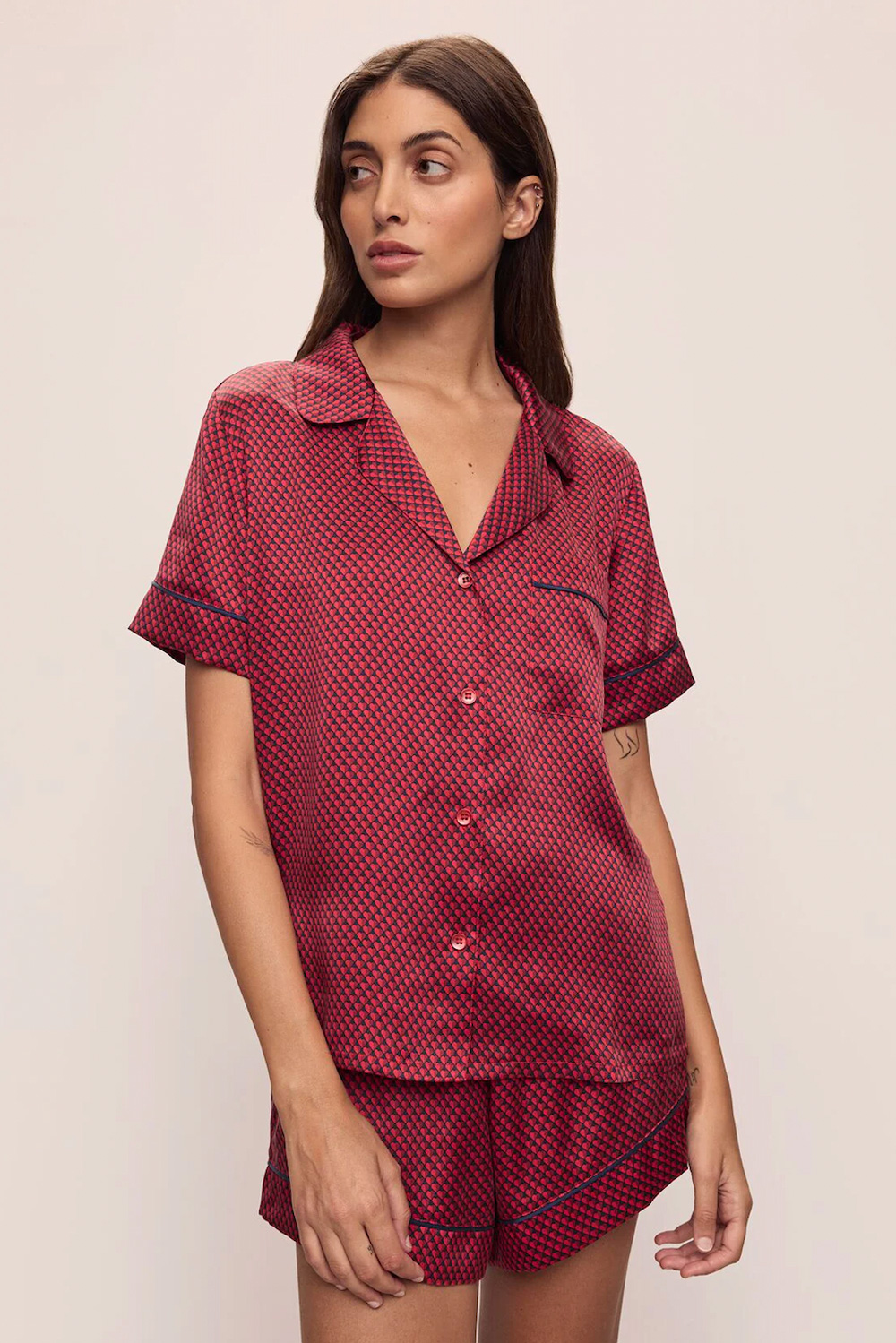 Eberjey Inez Washable Silk Printed Short PJ Set