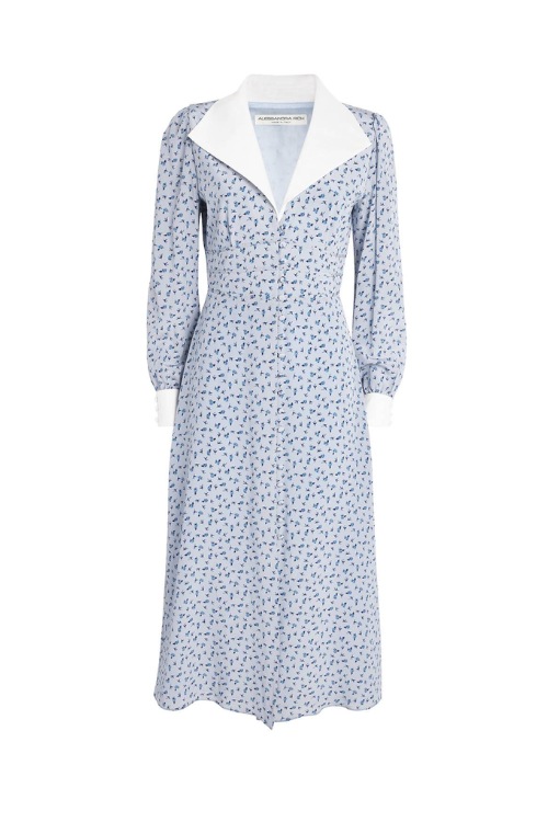 Blue dress with white collar