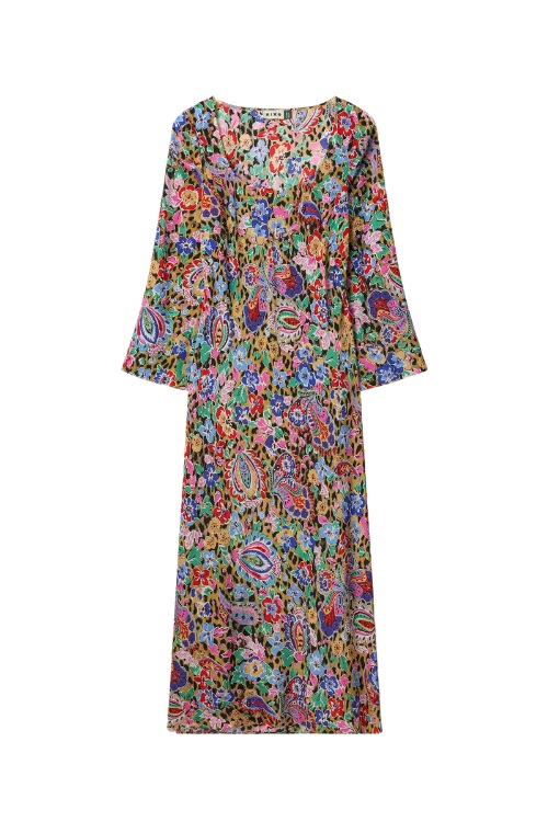 Floral and leopard print dress