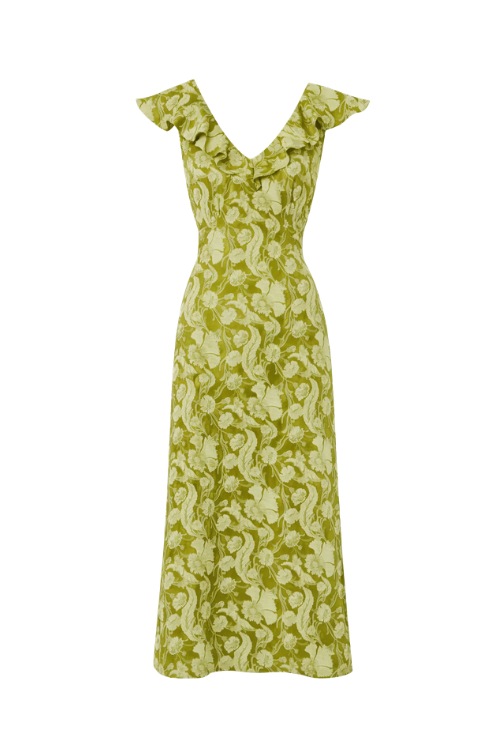 Green floral dress