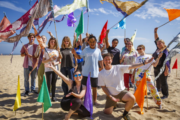 Beach of Dreams Flag Dance by Charlene Low on Great Yarmouth Beach
