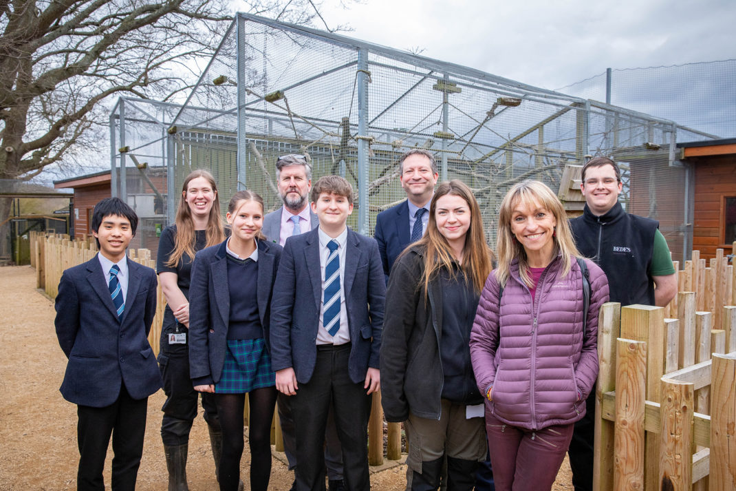 MIchaela Strachan with Bede's Senior School Students