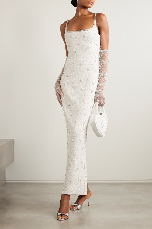 Clio Peppiatt beaded column wedding dress