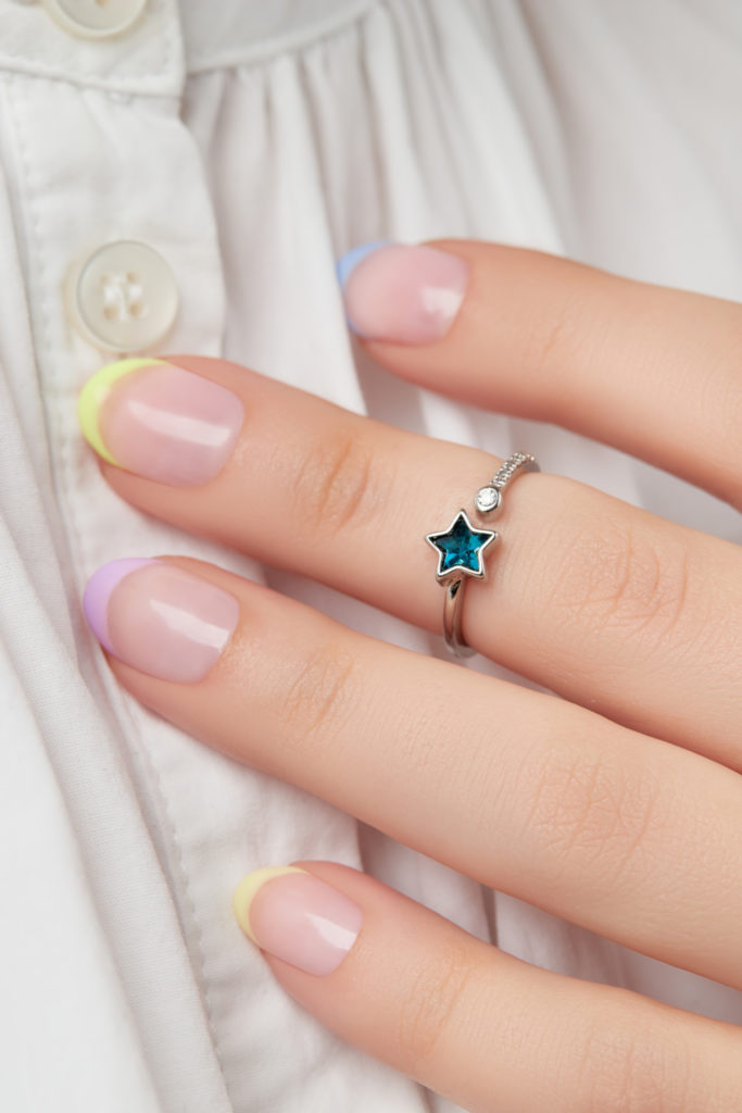Spring French tip nails