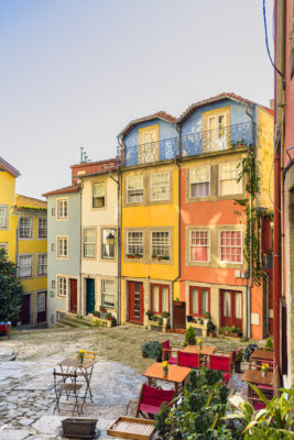 A town square in Porto, Portugal