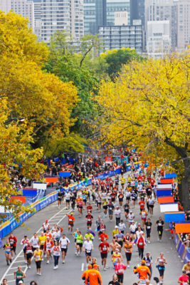 People running a marathon