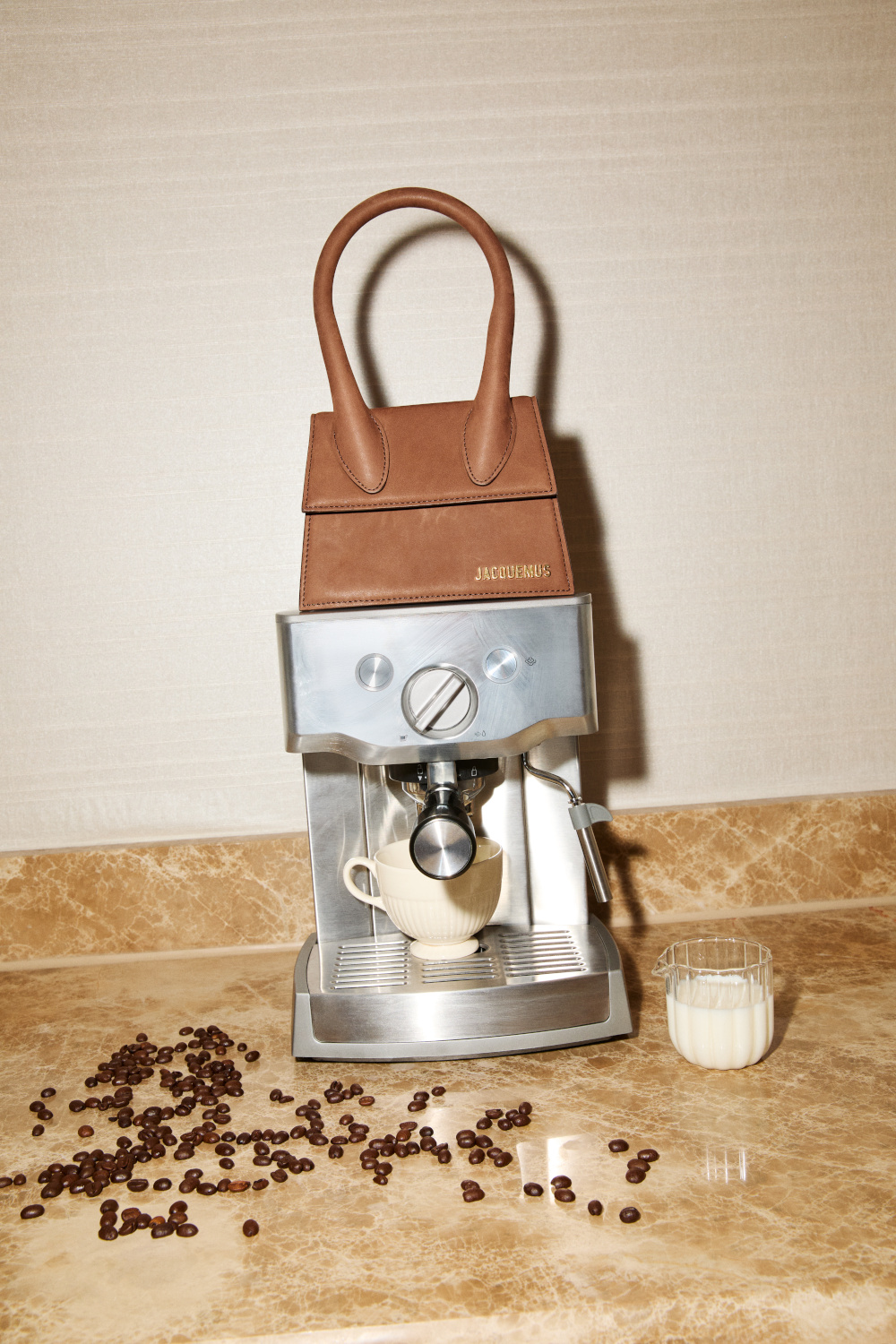 Bag stacked on coffee machine
