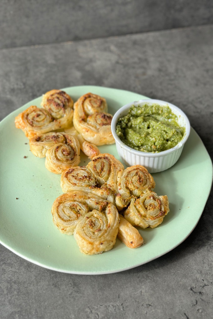 Shamrock Pesto Puff Pastries