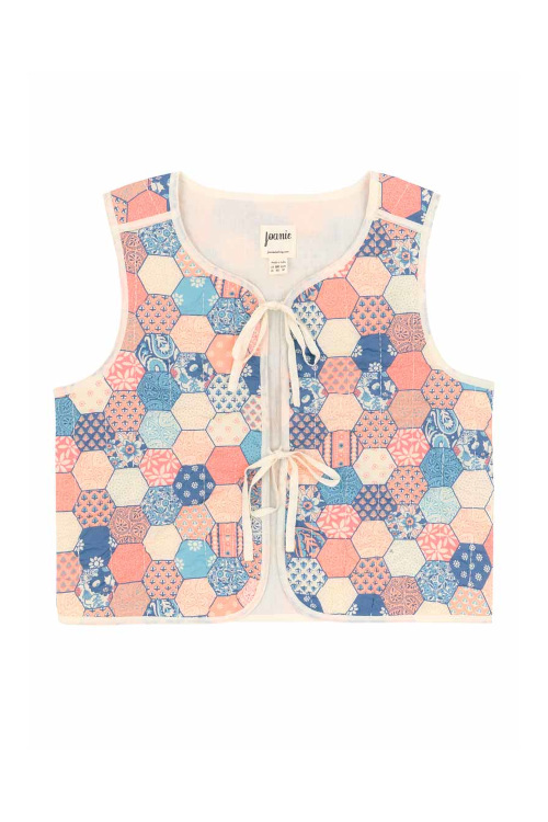 Patchwork gilet | spring capsule wardrobe