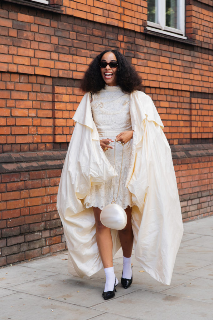 Woman with long cloud bob