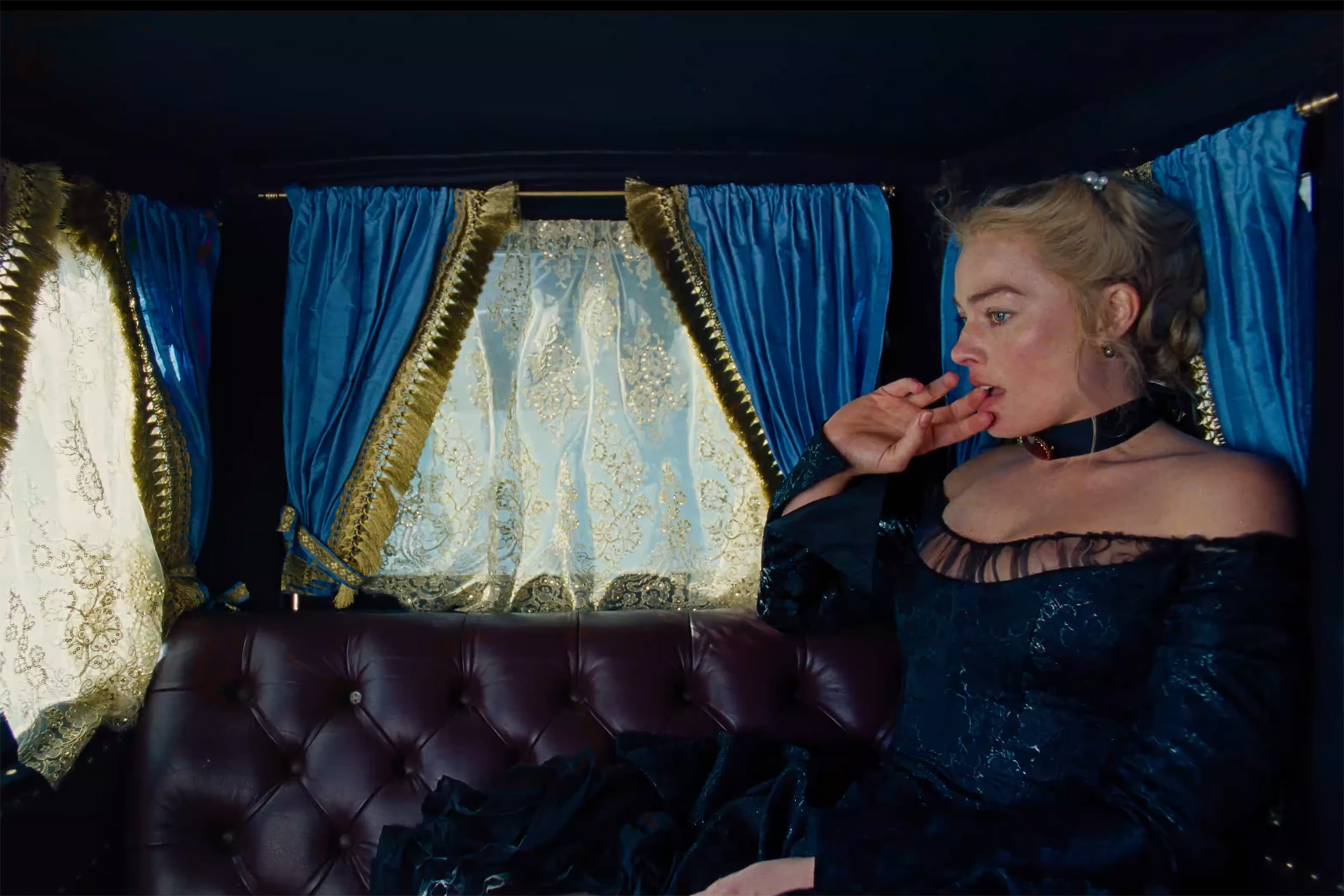 Margot Robbie as Catherine Earnshaw in the Wuthering Heights teaser trailer.