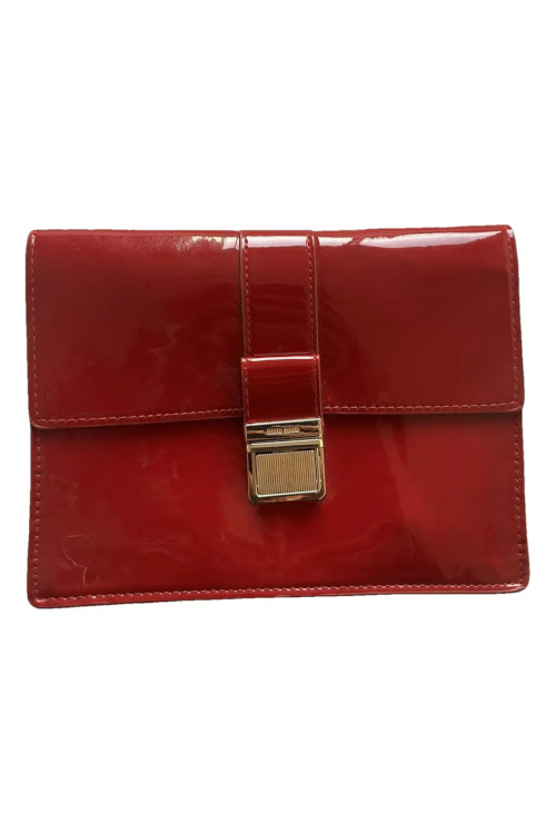 Red clutch bag