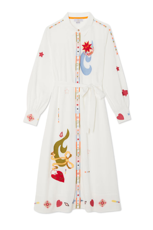 Cream shirt dress