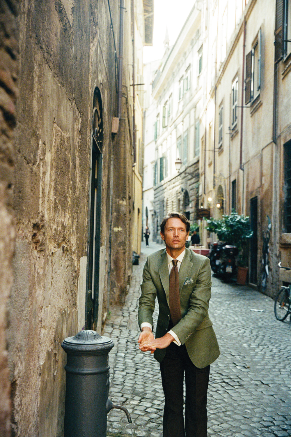 Man stood in Italian street