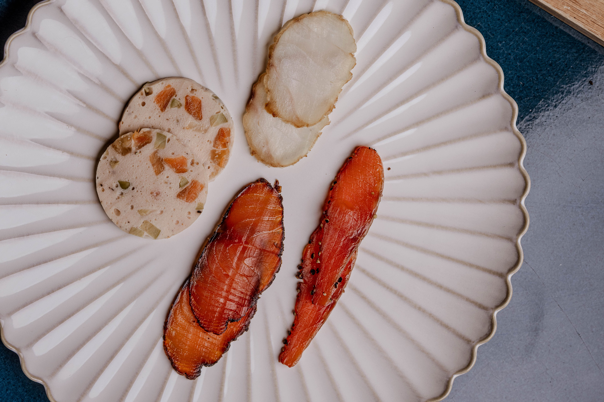 A plate of seafood