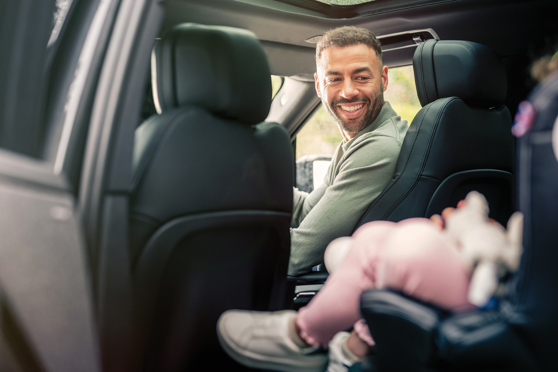 Man driving in a car
