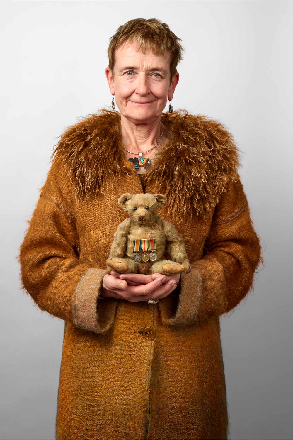 Kirsty Johnstone with a teddy bear