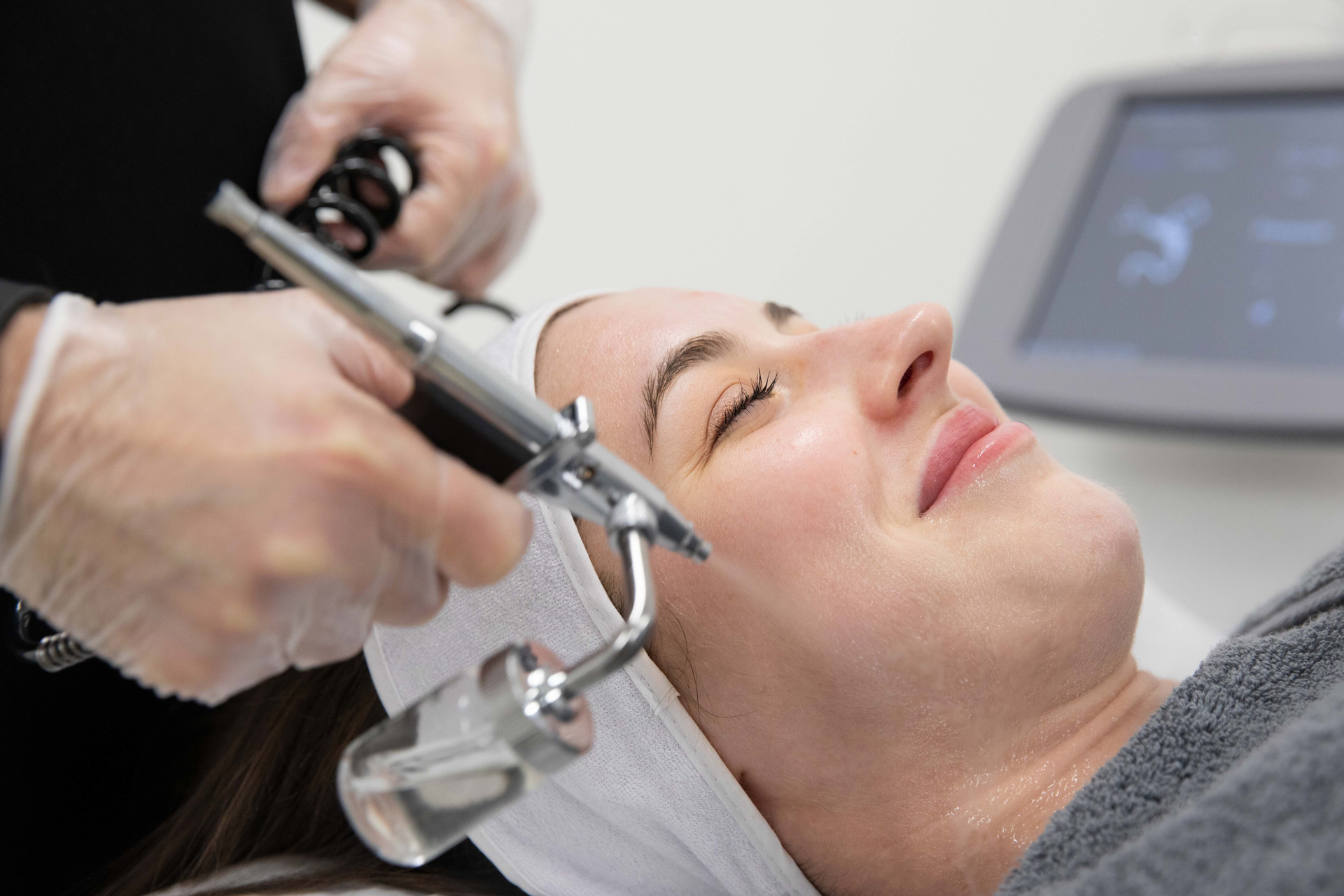 Woman having a facial