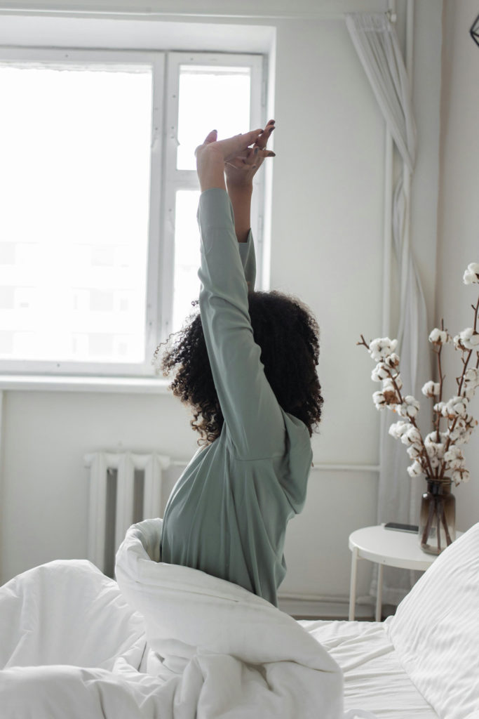Woman waking up