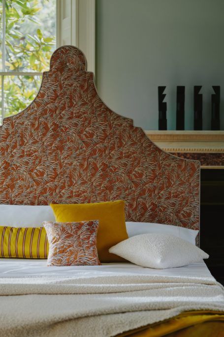 Headboard and pillows