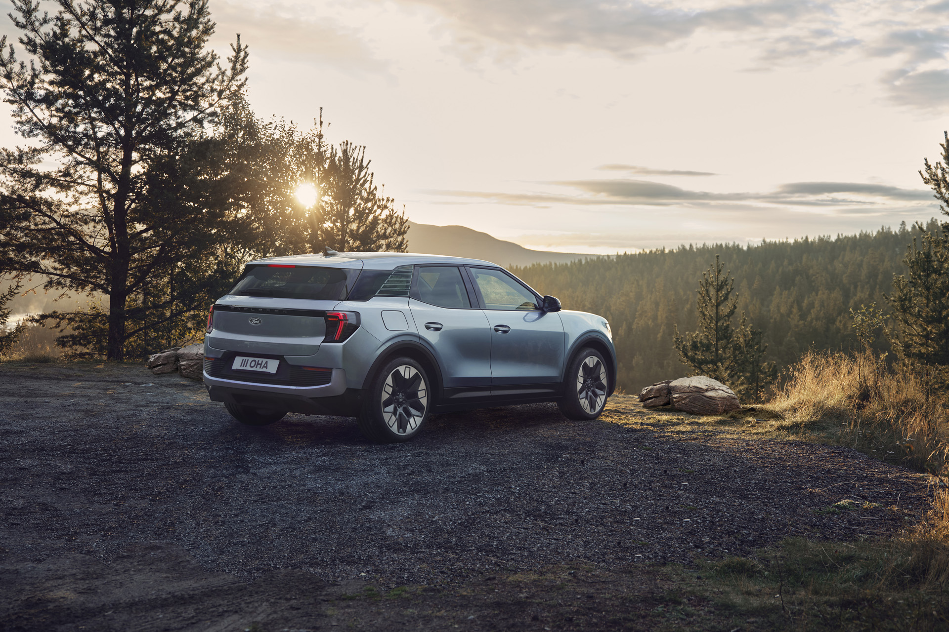The Explorer parked with a natural view